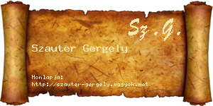 Szauter Gergely névjegykártya